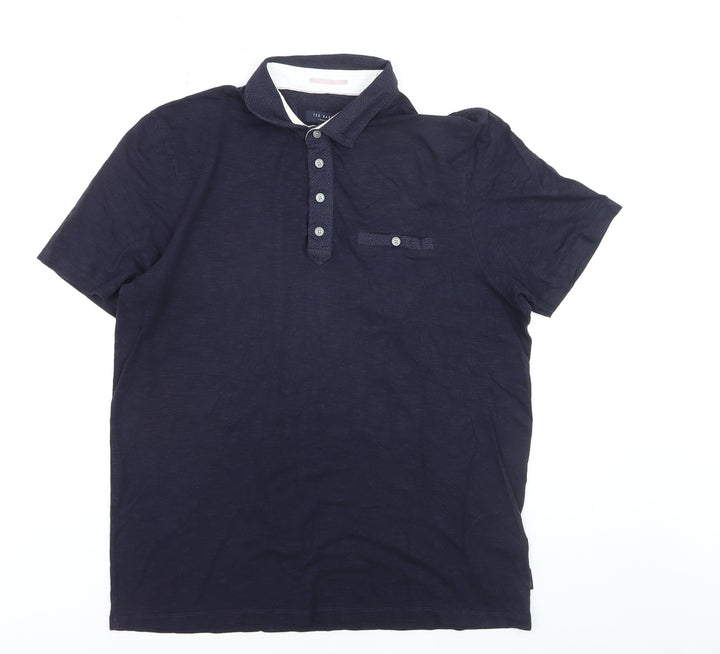 Ted Baker Men’s Blue Cotton Blend Polo Shirt Size L