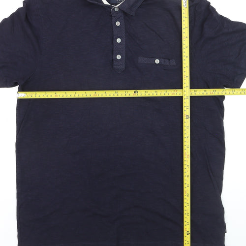 Ted Baker Men’s Blue Cotton Blend Polo Shirt Size L