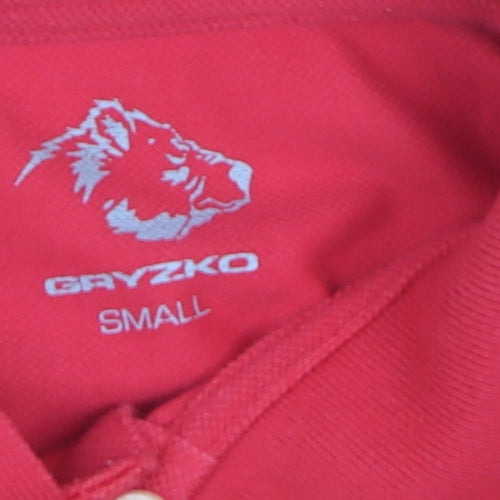 GRYZKO Men’s Red Personal Trainer Polo Shirt Size S Activewear Top