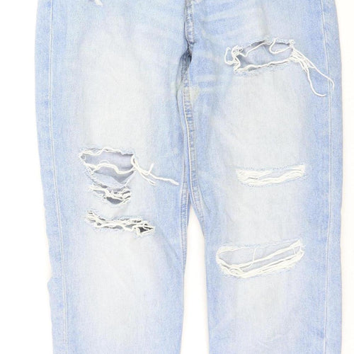 &Denim Women Blue Size 6 Boyfriend Distressed Jeans