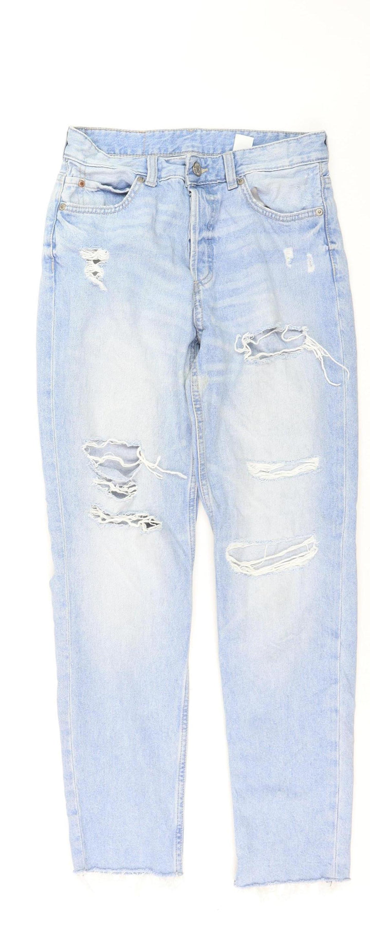 &Denim Women Blue Size 6 Boyfriend Distressed Jeans