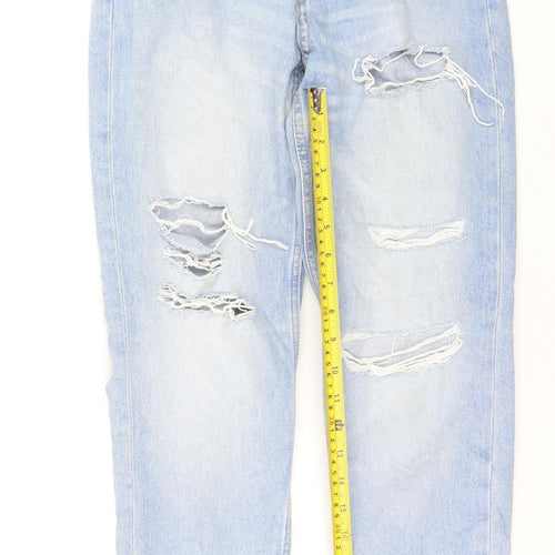 &Denim Women Blue Size 6 Boyfriend Distressed Jeans