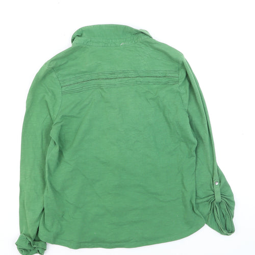 White Stuff Women's Green Cotton Button-Up Shirt UK 12