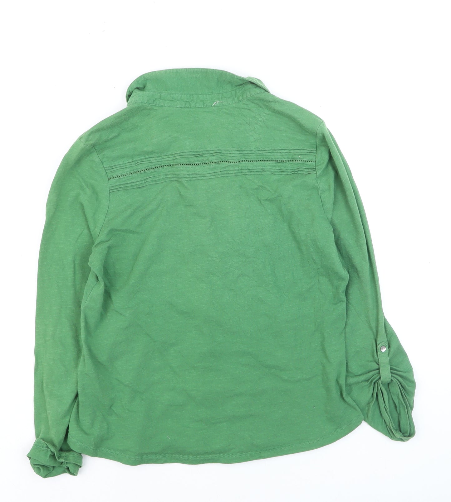 White Stuff Women's Green Cotton Button-Up Shirt UK 12
