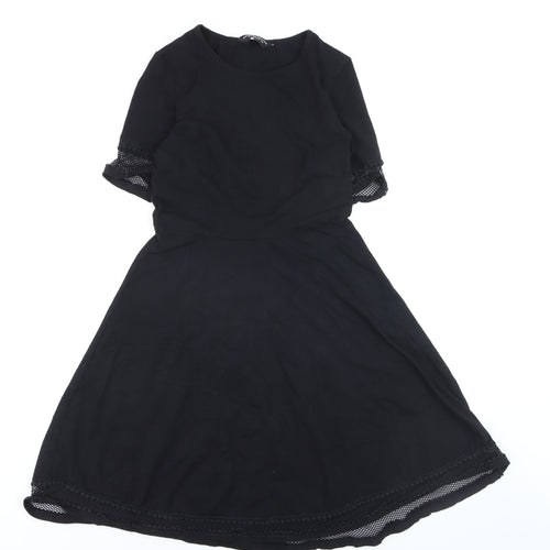 Dorothy Perkins Women's Black A-Line Knee Length Dress Size 8