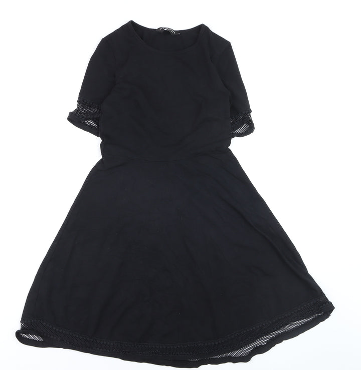 Dorothy Perkins Women's Black A-Line Knee Length Dress Size 8