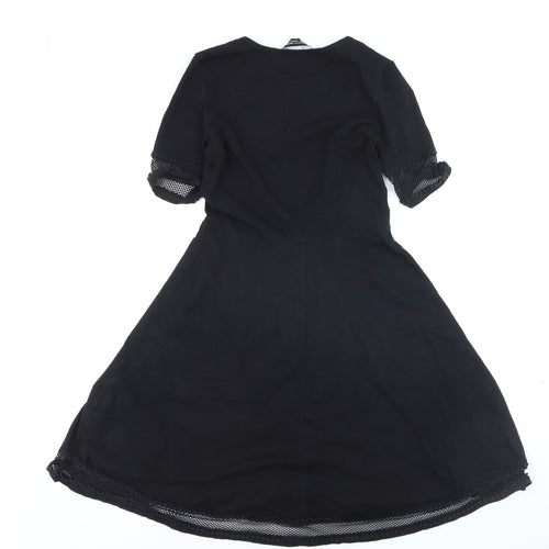 Dorothy Perkins Women's Black A-Line Knee Length Dress Size 8