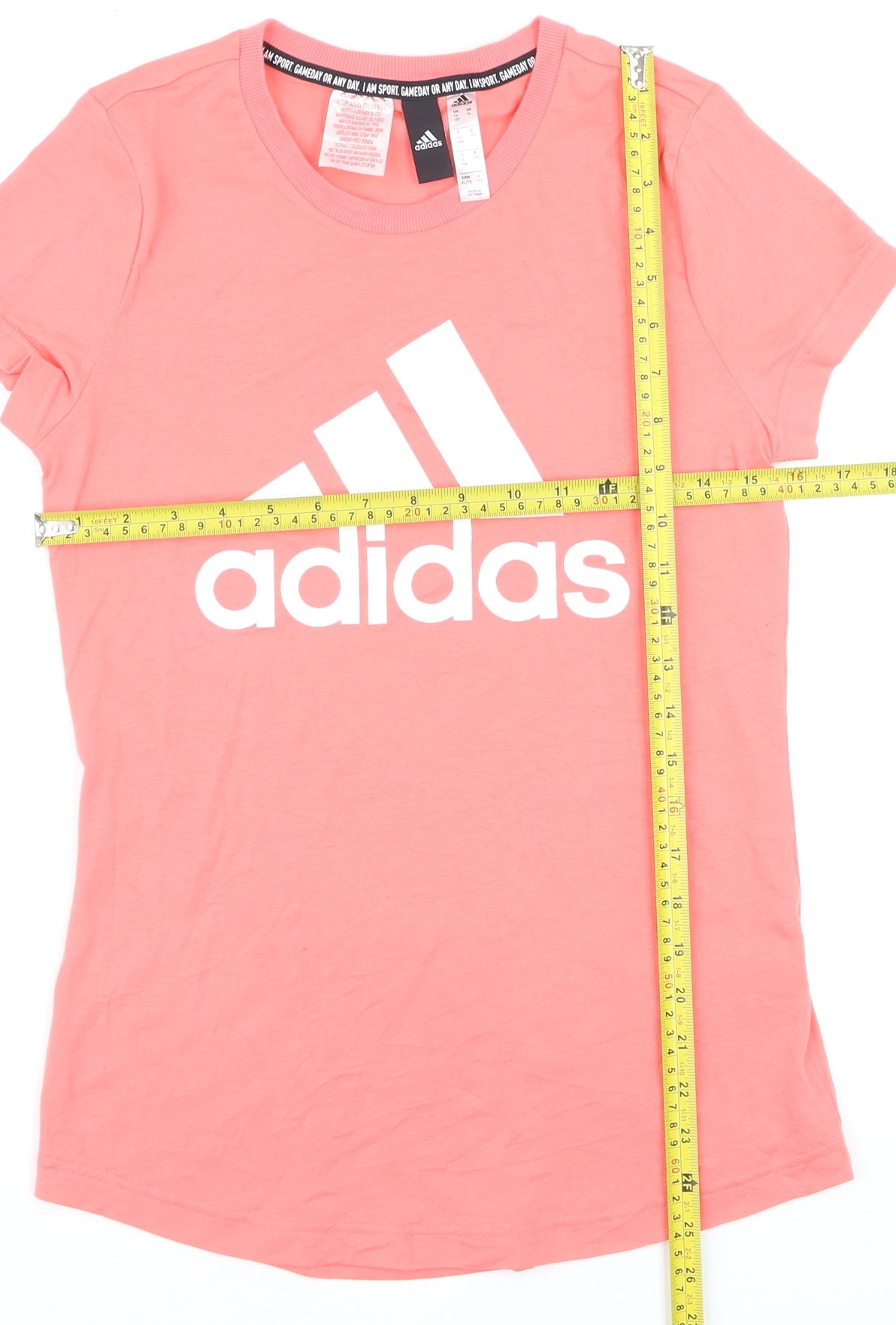 Adidas Teens Pink XL Basic Sports T-Shirt Lightweight Cotton