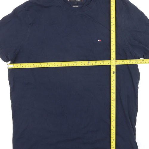 Tommy Hilfiger Men's Navy Blue Organic Cotton Crew Neck T-Shirt Size L