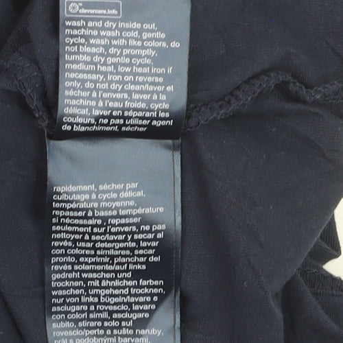 Tommy Hilfiger Men's Navy Blue Organic Cotton Crew Neck T-Shirt Size L