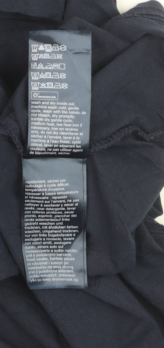 Tommy Hilfiger Men's Navy Blue Organic Cotton Crew Neck T-Shirt Size L