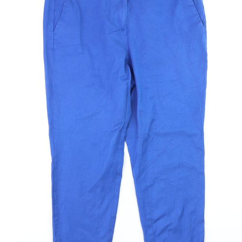 Marks and Spencer Women’s Blue Cotton Stretch Trousers Size 18 Regular