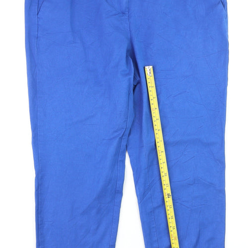 Marks and Spencer Women’s Blue Cotton Stretch Trousers Size 18 Regular