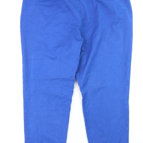 Marks and Spencer Women’s Blue Cotton Stretch Trousers Size 18 Regular