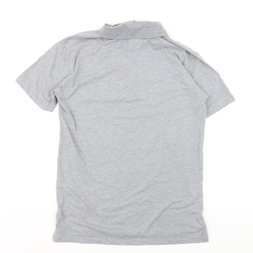 True Classic Men's Grey Short Sleeve Polo Medium Cotton Blend