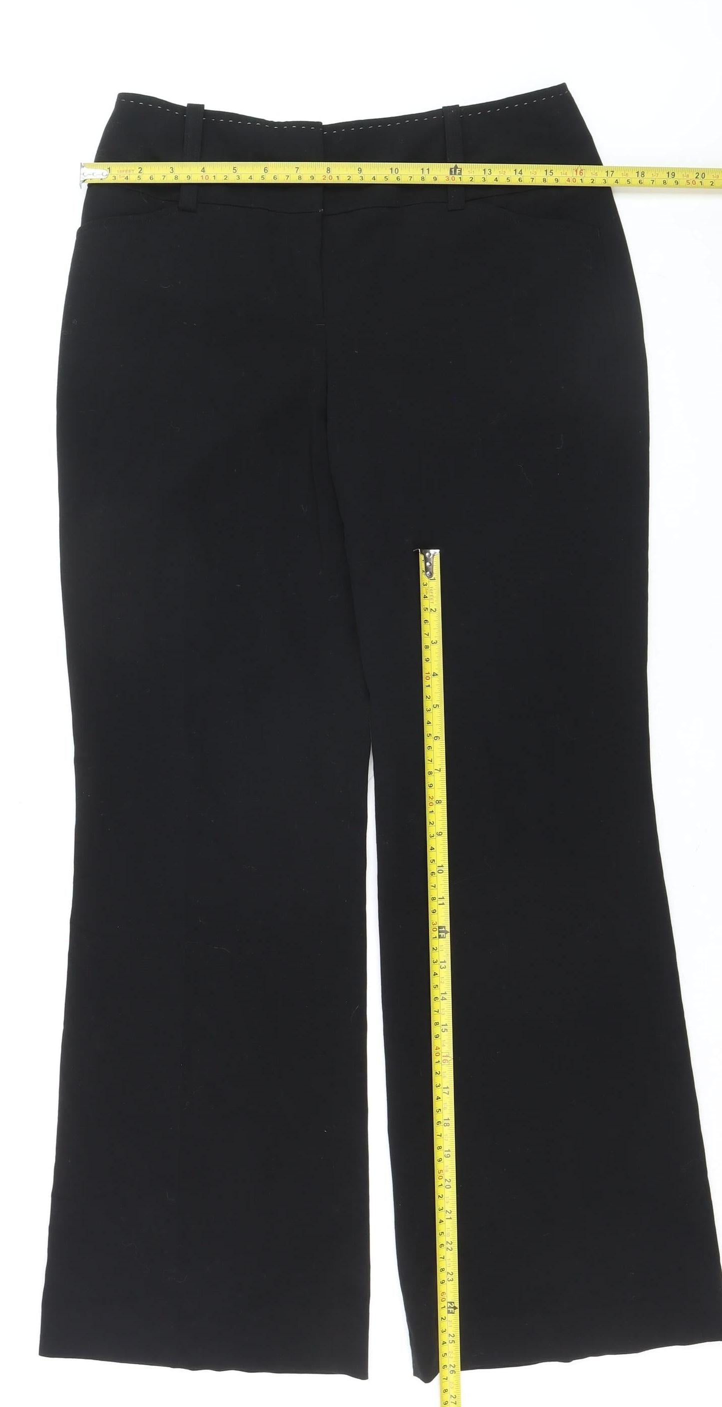 Next Women's Black Dress Pants Size 10 Regular Straight Leg Stretch