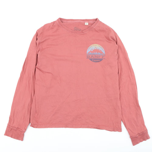 Blue 84 Men's Pink Cotton Banff Canada Long Sleeve Top Size S