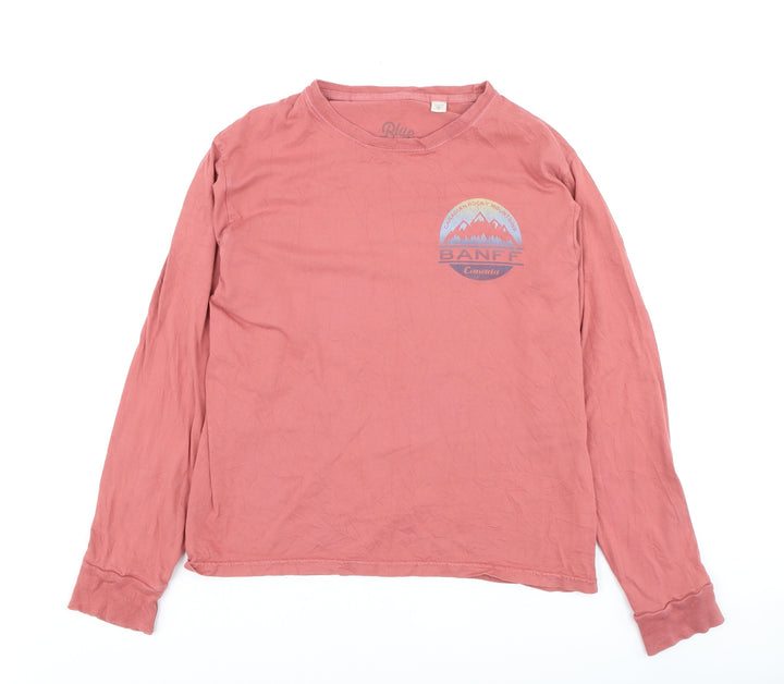 Blue 84 Men's Pink Cotton Banff Canada Long Sleeve Top Size S