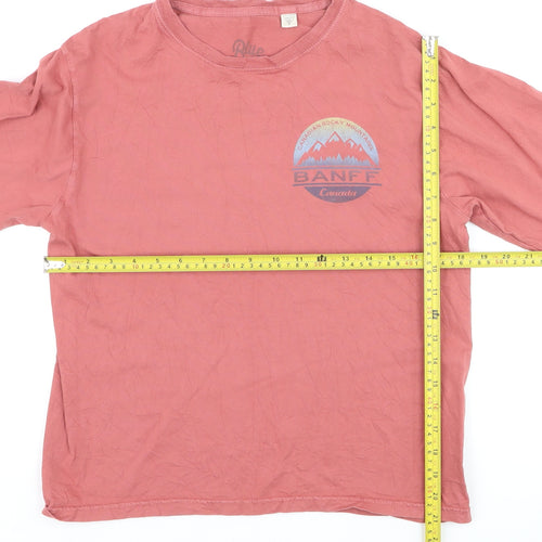 Blue 84 Men's Pink Cotton Banff Canada Long Sleeve Top Size S