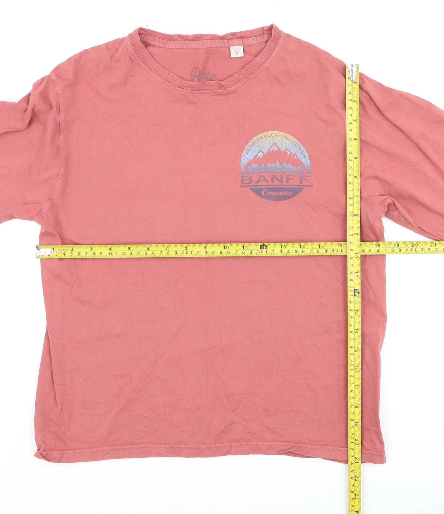 Blue 84 Men's Pink Cotton Banff Canada Long Sleeve Top Size S
