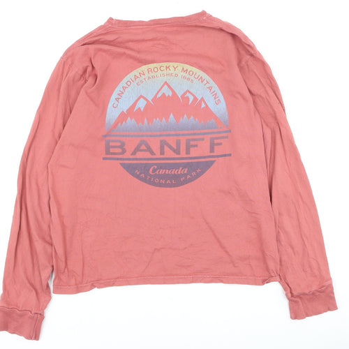 Blue 84 Men's Pink Cotton Banff Canada Long Sleeve Top Size S