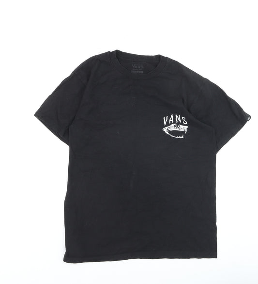 Vans Men's Black Classic Fit Skull Graphic T-Shirt Size S