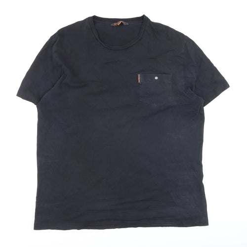Ben Sherman Men's Black Cotton Crew Neck XL Pocket T-Shirt