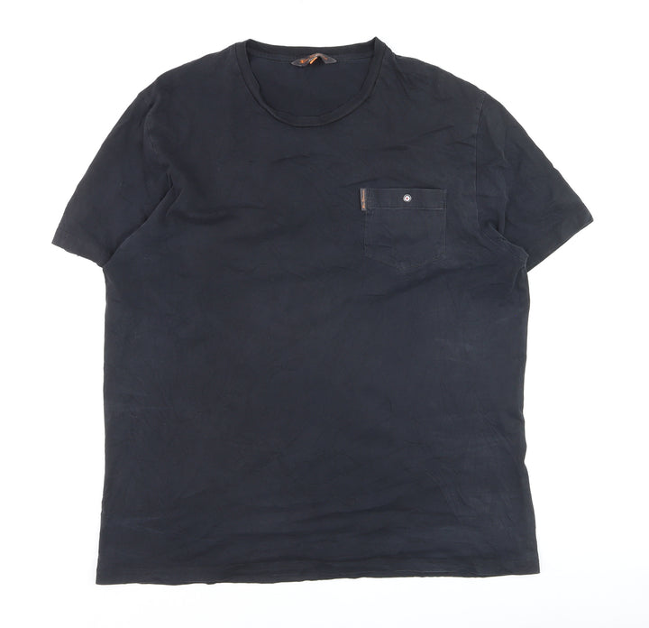 Ben Sherman Men's Black Cotton Crew Neck XL Pocket T-Shirt