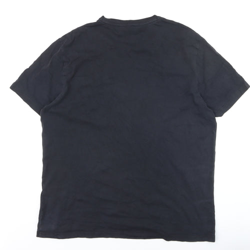 Ben Sherman Men's Black Cotton Crew Neck XL Pocket T-Shirt