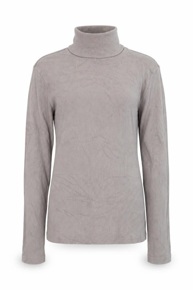 Front view of H&M Women Beige Roll Neck jumper XS Cotton Blend
