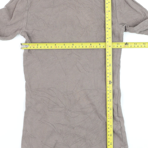 H&M Women Beige Roll Neck Pullover Jumper XS Cotton Blend