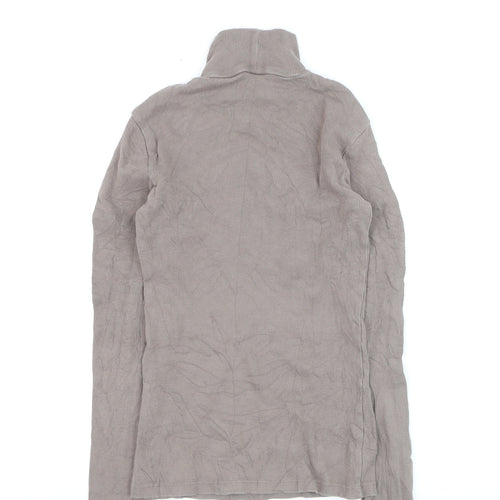H&M Women Beige Roll Neck Pullover Jumper XS Cotton Blend