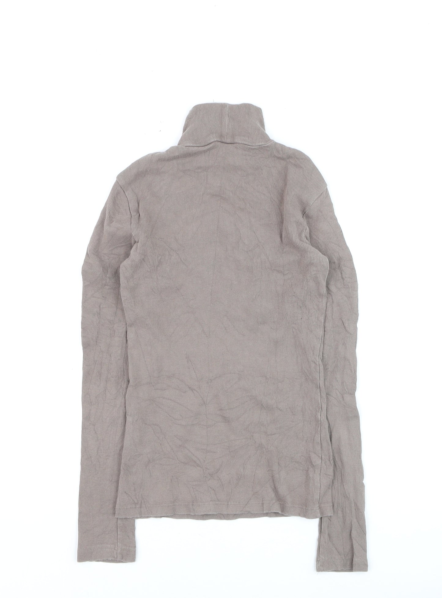 H&M Women Beige Roll Neck Pullover Jumper XS Cotton Blend