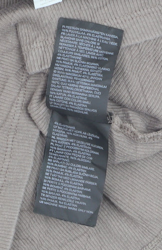 H&M Women Beige Roll Neck Pullover Jumper XS Cotton Blend