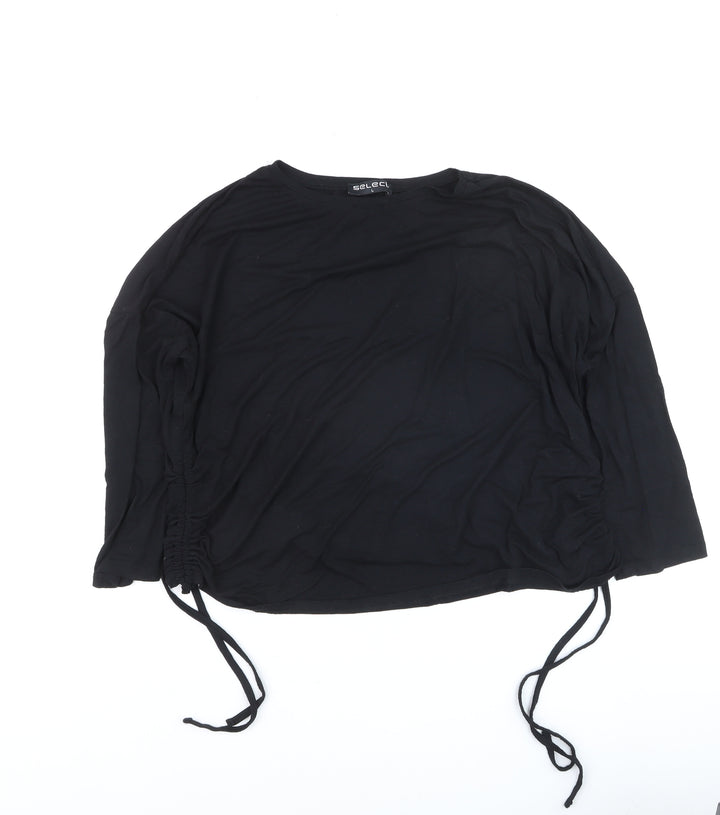 Select Women Black Long Sleeve Stretch Jersey Top L