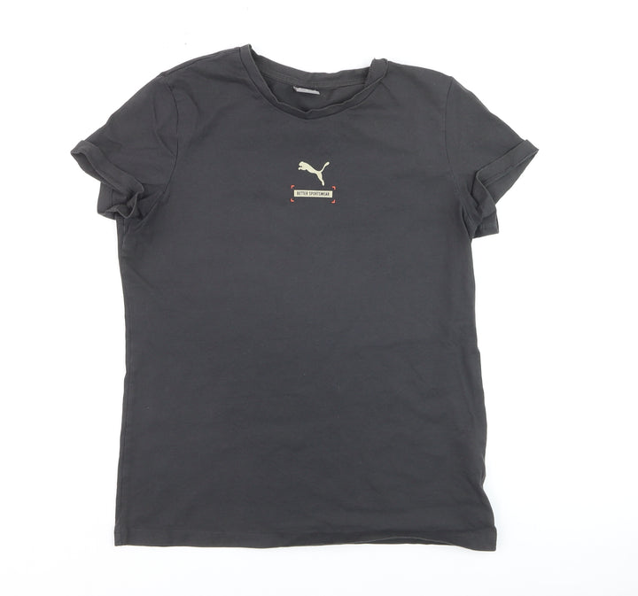 Puma Women's Black Cotton Basic Crew Neck T-Shirt M