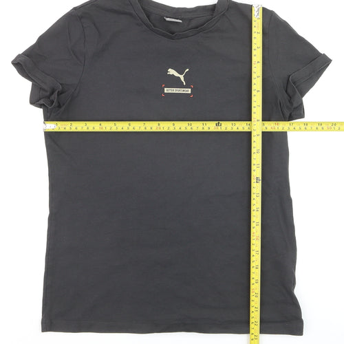 Puma Women's Black Cotton Basic Crew Neck T-Shirt M