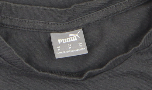 Puma Women's Black Cotton Basic Crew Neck T-Shirt M