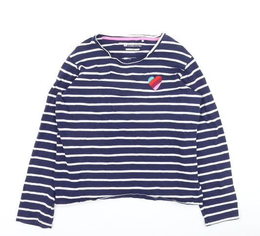 Mountain Warehouse Girls Navy Striped Long Sleeve T-Shirt 11-12 Years Cotton