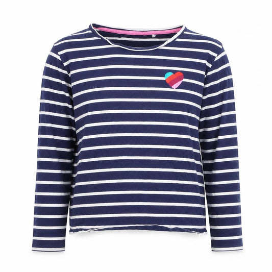 Mountain Warehouse Girls Navy Striped Long Sleeve T-Shirt 11-12 Years Cotton