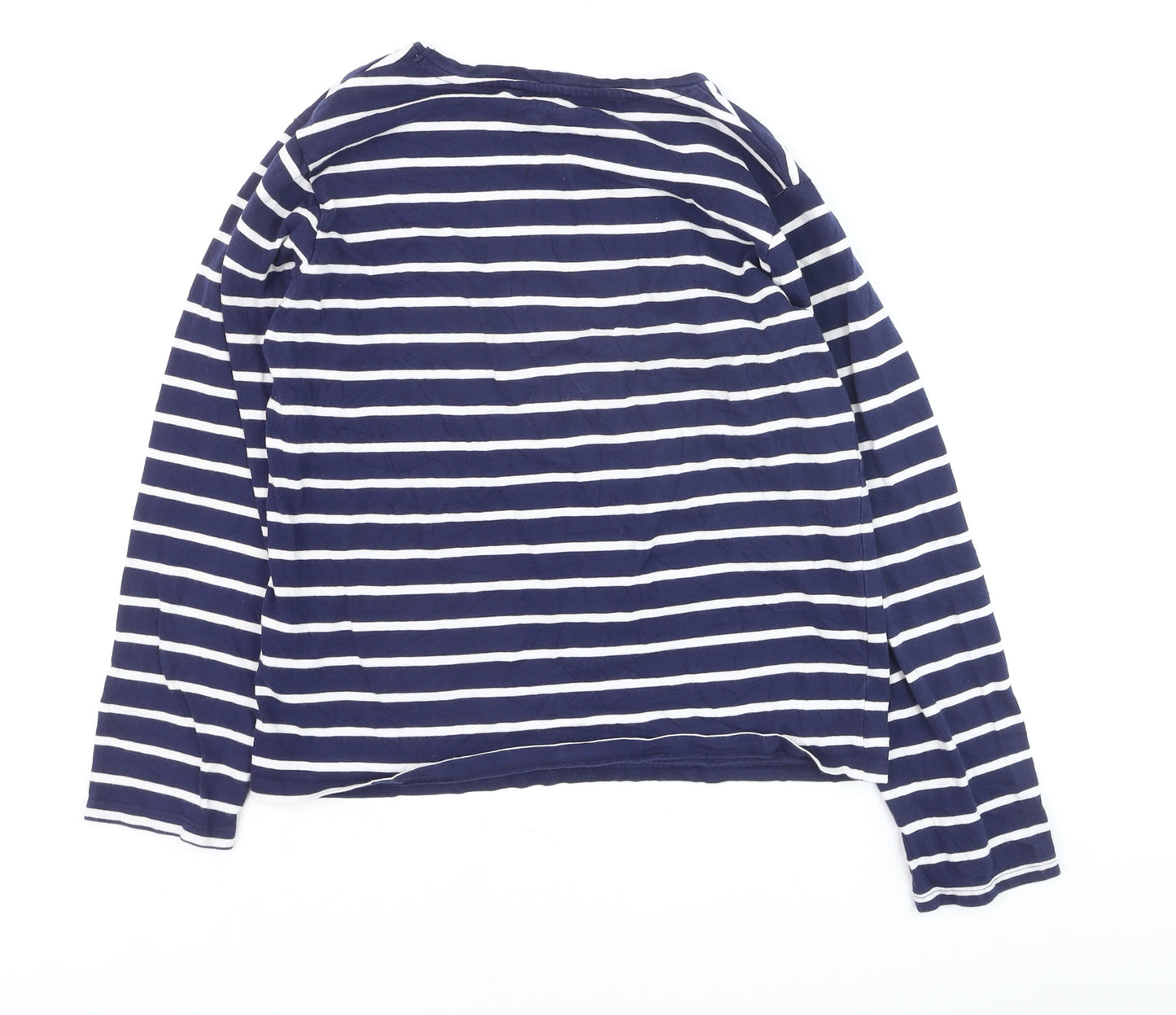 Mountain Warehouse Girls Navy Striped Long Sleeve T-Shirt 11-12 Years Cotton