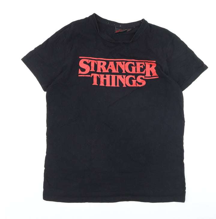 Stranger Things Men's Black L Graphic Cotton T-Shirt