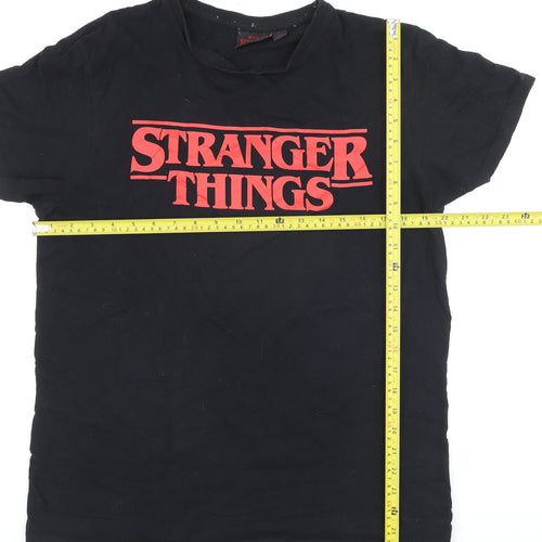 Stranger Things Men's Black L Graphic Cotton T-Shirt