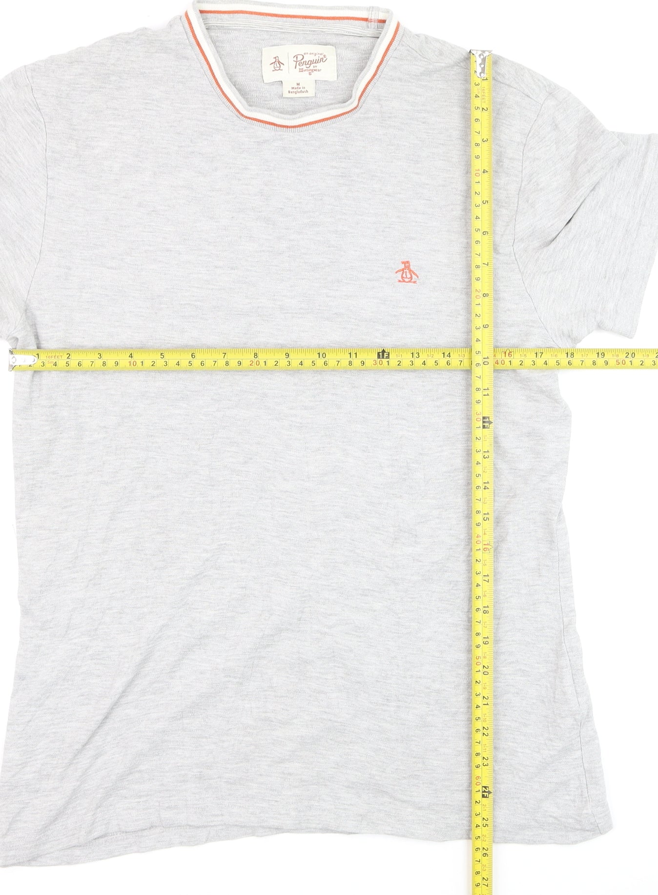 Original Penguin Men's Grey Crew Neck Short Sleeve T-Shirt M
