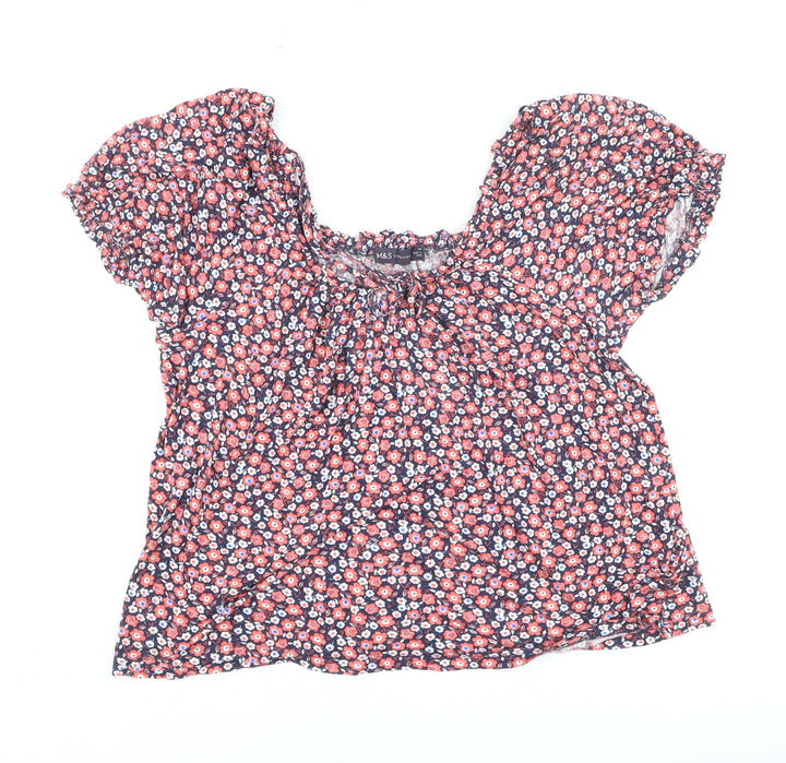 Marks and Spencer Women’s Multicoloured Floral Short Sleeve Blouse Size 14