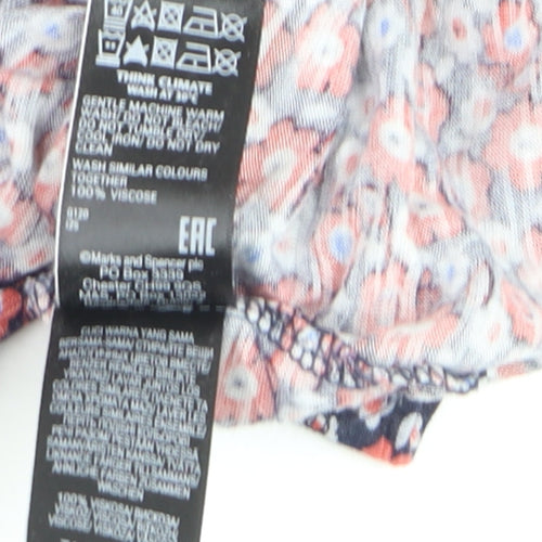 Marks and Spencer Women’s Multicoloured Floral Short Sleeve Blouse Size 14