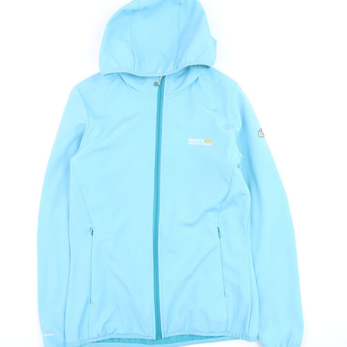 Regatta Women's Blue Soft Shell Hooded Activewear Jacket Size 12