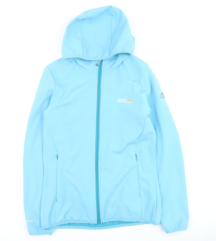 Regatta Women's Blue Soft Shell Hooded Activewear Jacket Size 12