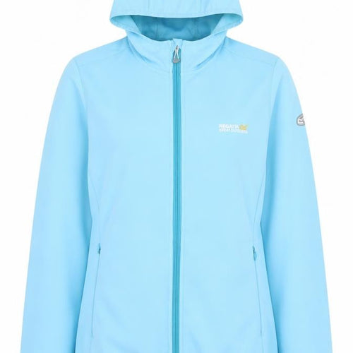 Regatta Women's Blue Soft Shell Hooded Activewear Jacket Size 12
