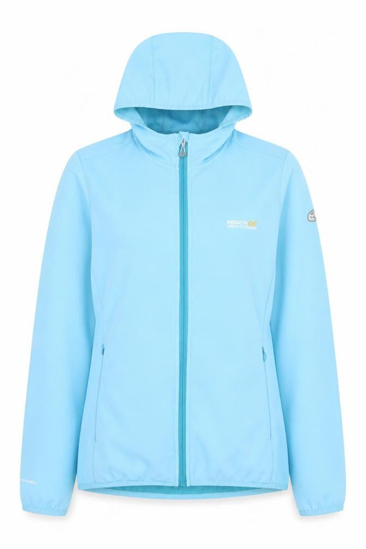 Regatta Women's Blue Soft Shell Hooded Activewear Jacket Size 12